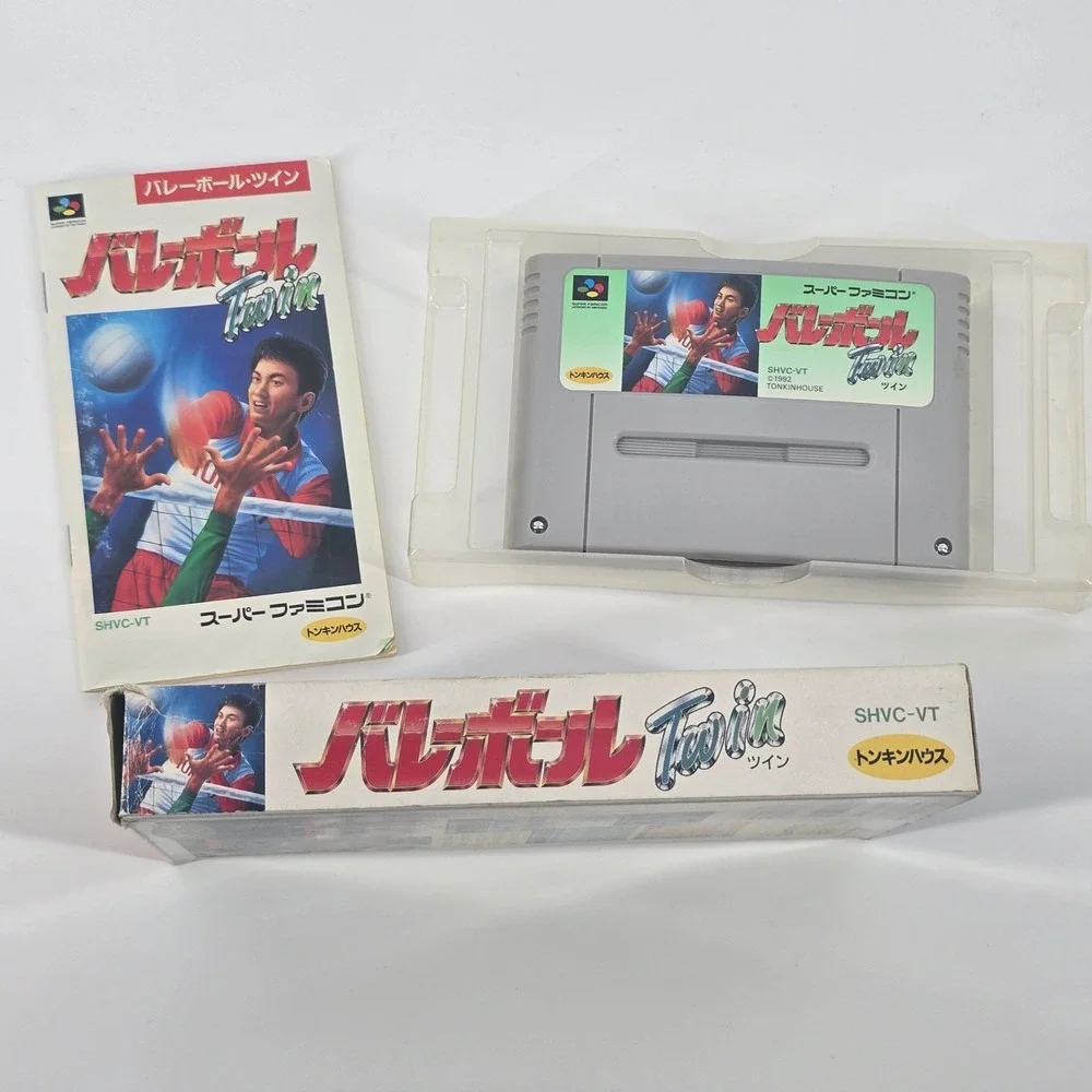 Tonkin House Volleyball Twin Super Famicom NTSC-J SHVC-VT CIB Sports Game